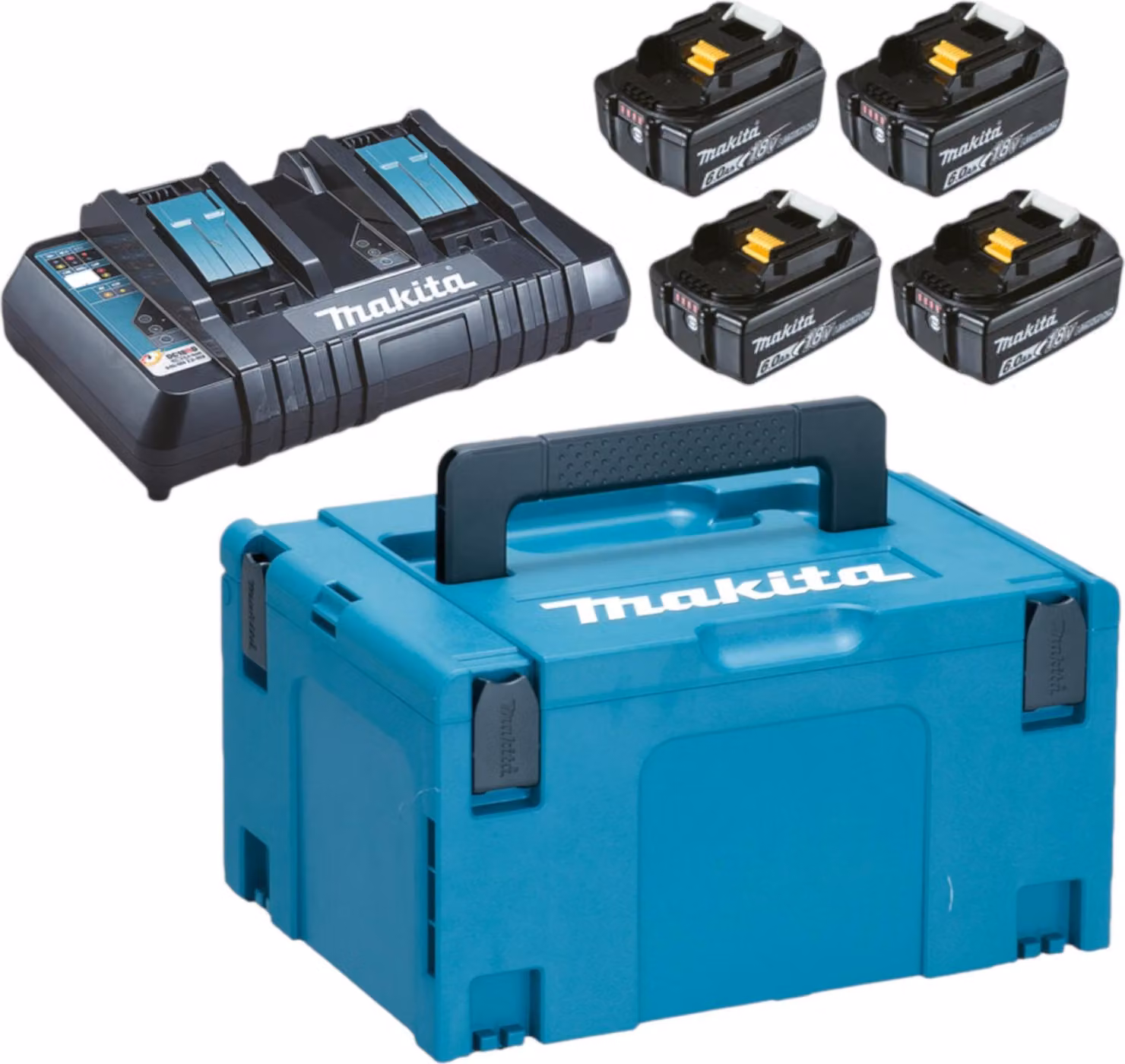 Makita LXT - Batterieladegerät + Batterie 4 x - Li-Ion - 6 Ah - 108 Wh