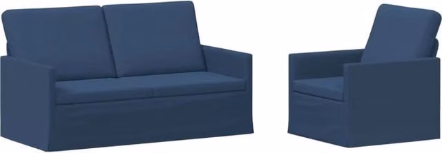 Set di 2 divani moderni vidaXL in tessuto blu con struttura in metallo per il tuo soggiorno
