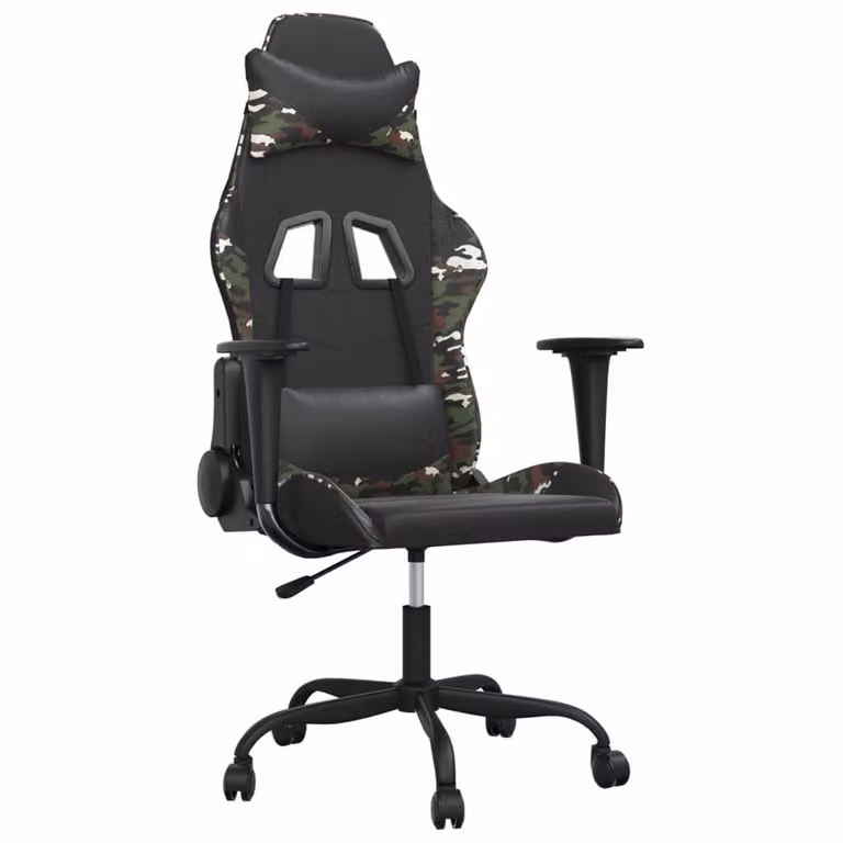 Sedia da Gaming Nero e Mimetico in Pelle finta