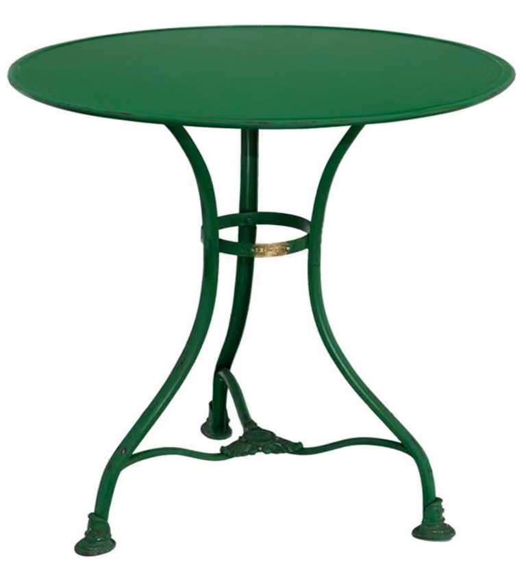 Casa Padrino Tavolo da giardino liberty verde Ø 60 x H. 70 cm - Tavolo in ferro battuto fatto a mano - Mobili da giardino e patio in ferro battuto nostalgici