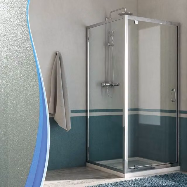 Box Doccia Angolare 70x80 cm 1 Anta Battente in Cristallo Opaco 6mm H185 Fosterberg Koge Duo
