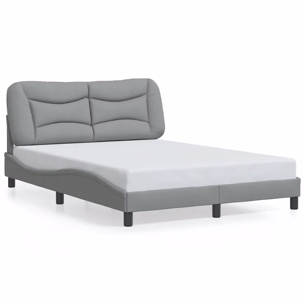 Giroletto senza materasso vidaXL Hvar Grigio Chiaro in tessuto e legno L/P/H: 190 x 140 x 145 cm – 2