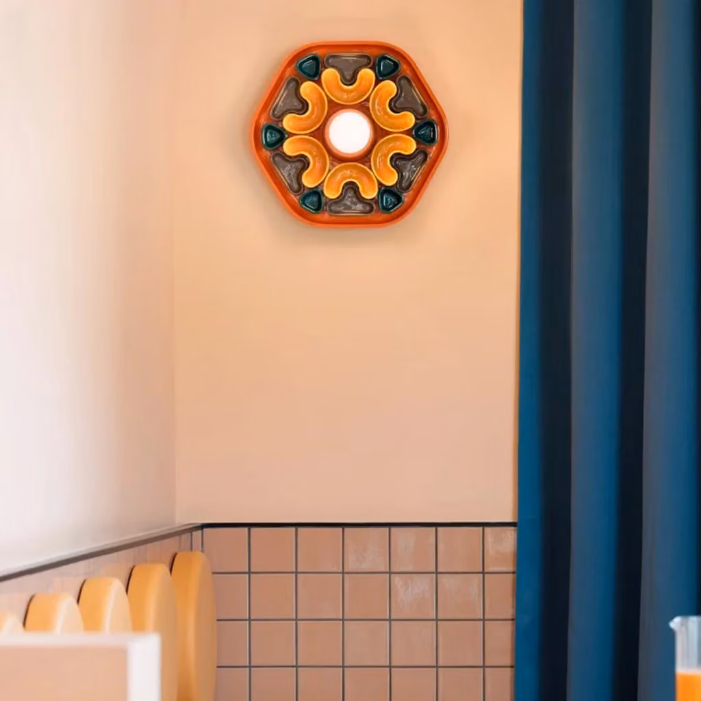 Applique Decò Ferroluce Phytia in Ceramica Multicolor con 1 Luce E27 – 2