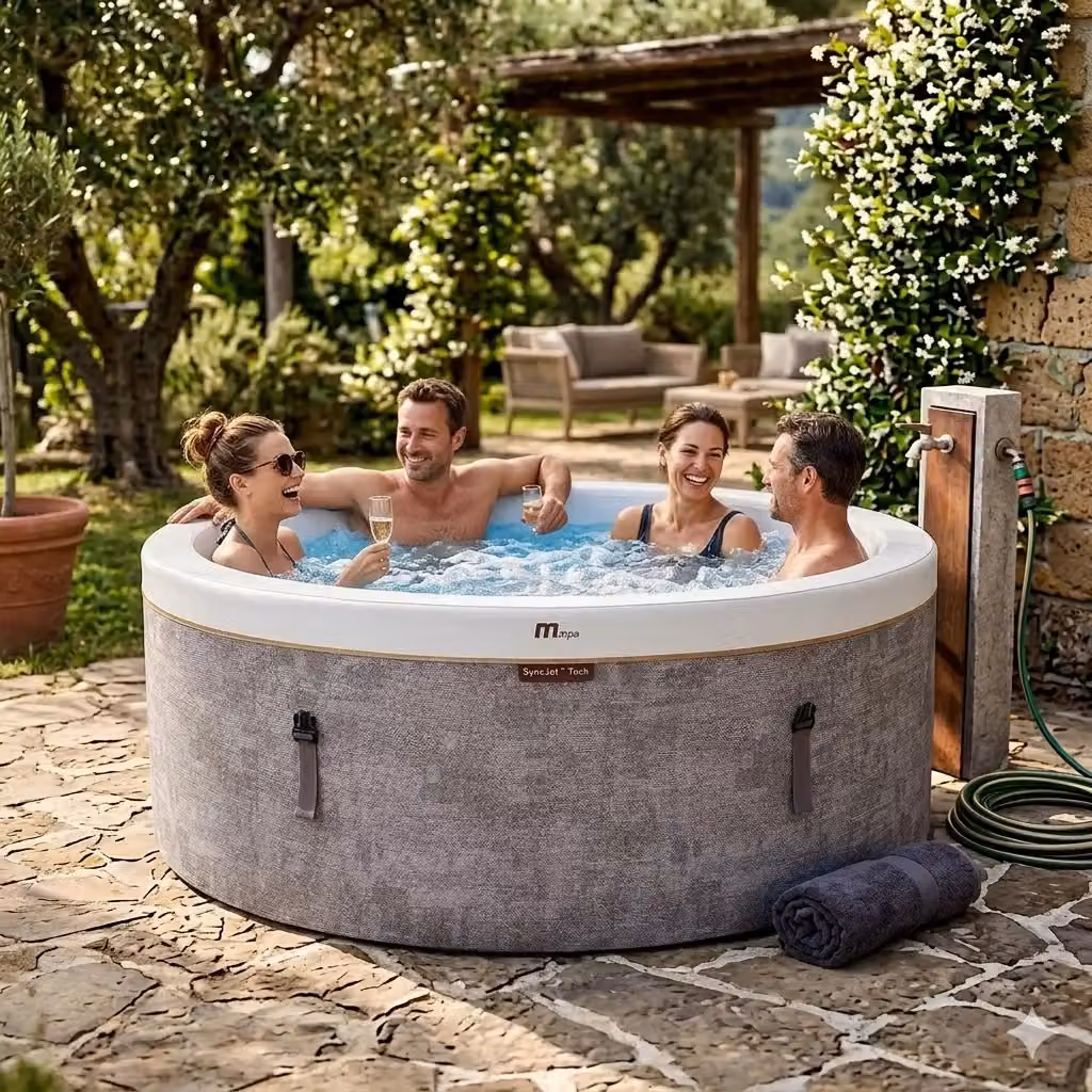 Vasca Idromassaggio Spa Gonfiabile mspa Cocoon Rotonda in PVC Marrone Ø 180 cm x H 65 cm – 2