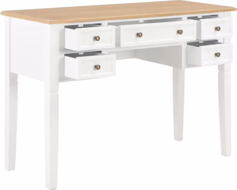 Scrivania Bianca 109,5x45x77,5 cm in Legno