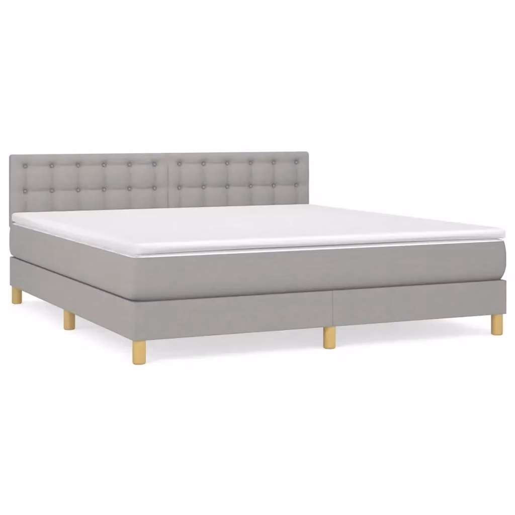 Letto Ibrido con Giroletto a Molle e Materasso vidaXL Grigio Chiaro e Bianco L/P: 160 x 200 cm – 2