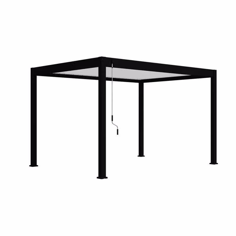 Pergola bioclimatica autoportante Ombréa VS Nero con lamelle bianche L: 394 cm, P: 303 cm, H: 256 cm – 2