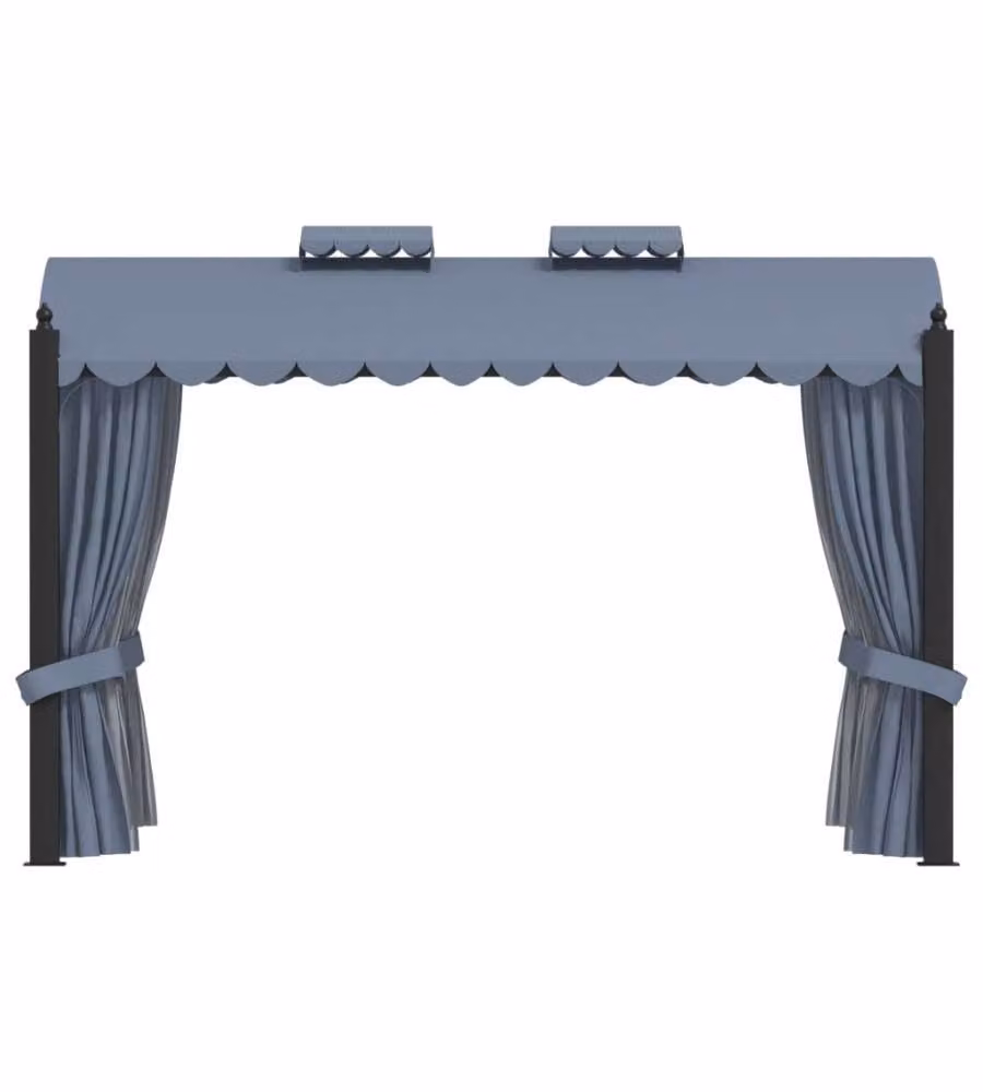 Gazebo con Tende 3x4 cm Antracite in Acciaio