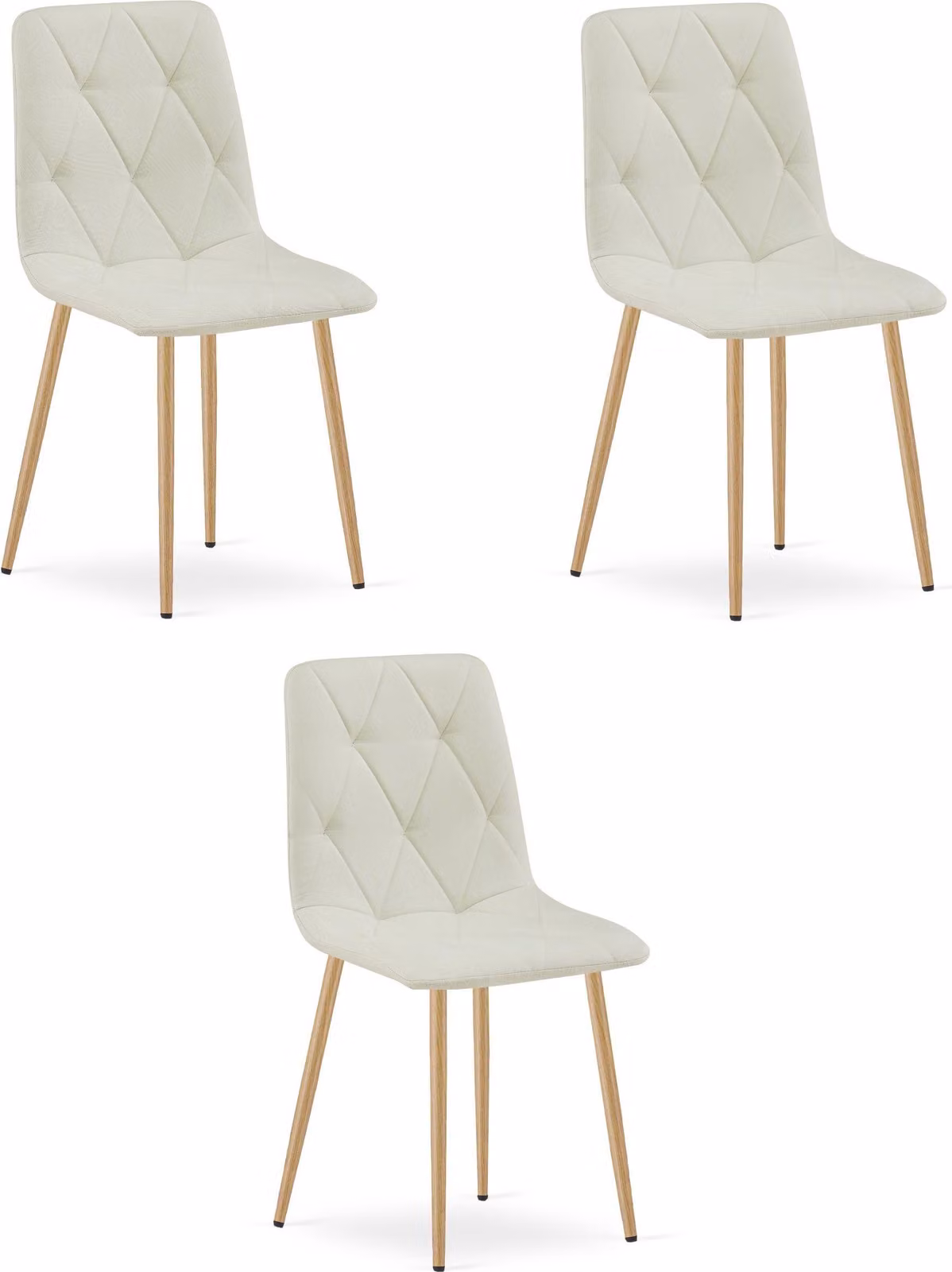 Sedia LIBRA - tessuto beige / gambe in legno x 3