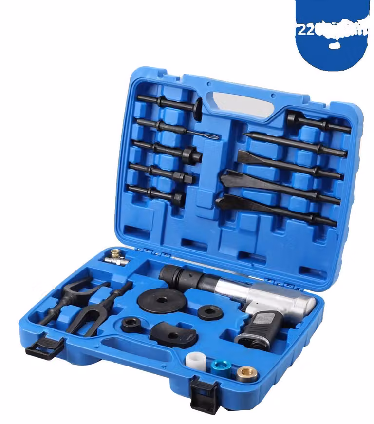 Set di utensili per martello pneumatico, composto da 16 pezzi, realizzato in acciaio legato, con impugnatura antiscivolo, design dell'articolazione senza molle, compatibile con veicoli a motore