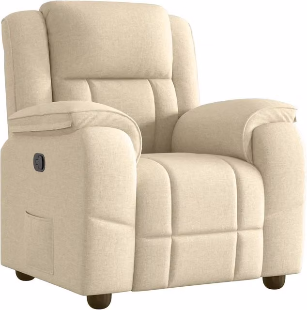 Poltrona | Sedia Relax Reclinabile in Tessuto Crema