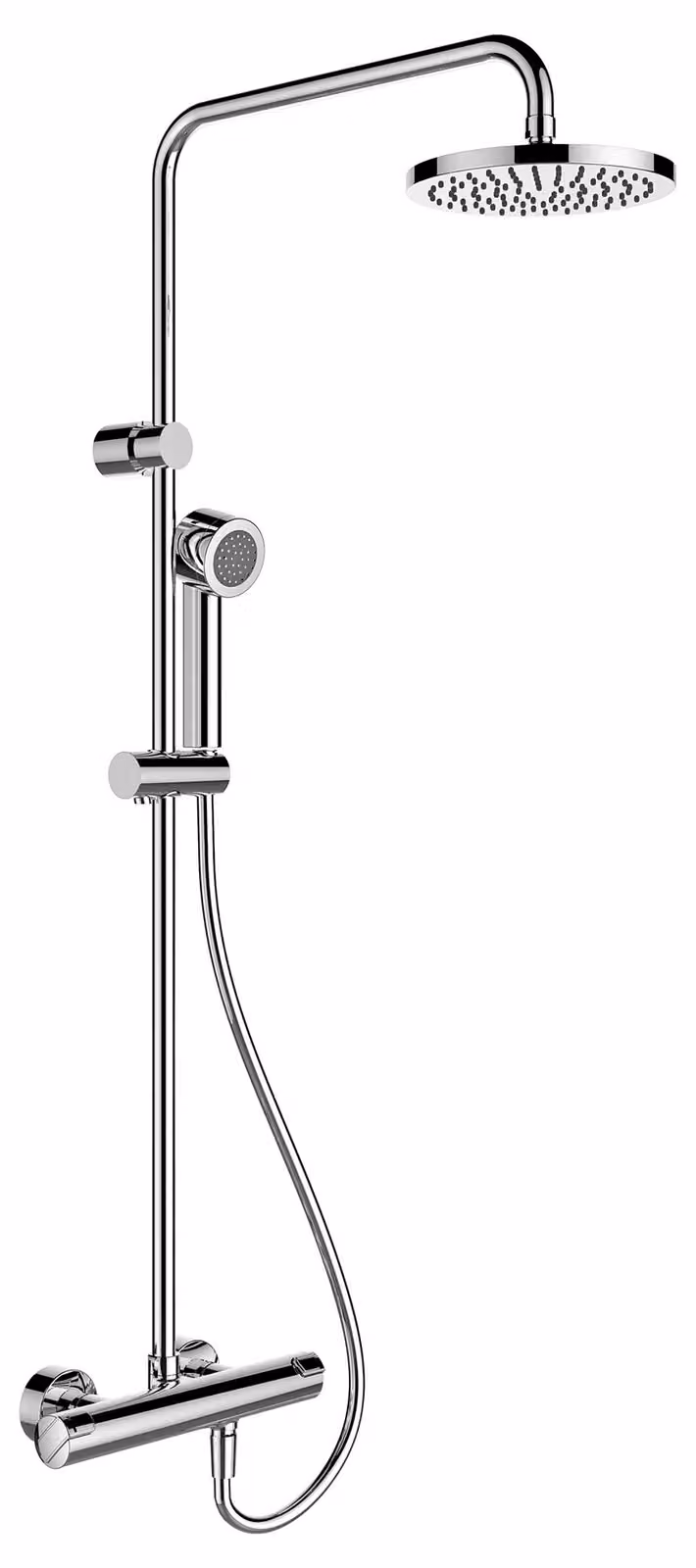 LAUFEN CityPro Liberty Système de douche, avec thermostat, douche de tête x 200mm, y compris douchette et flexible de douche, HF500957100600, HF500957100600