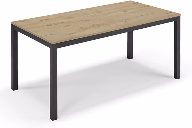 Tavolo da pranzo allungabile Quercia 160x85 modello GIOTTO MADE IN ITALY con 2 allunghe laterali da 40 cm per sala da pranzo, cucina e soggiorno, design moderno