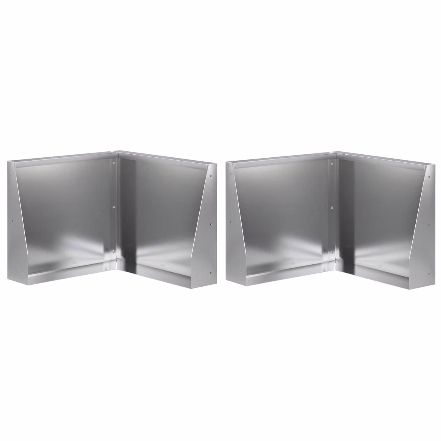 Set di 2 muretti per aiuole rialzate vidaXL in acciaio zincato argento, L/P/H: 50 x 50 x 50 cm