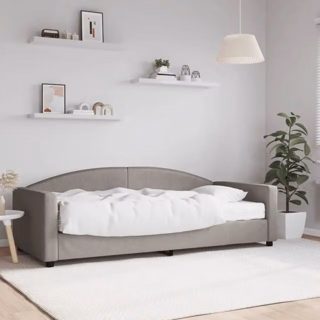 Divano Letto con Materasso-Sofa Letto-Daybed Tortora 90x200 cm in Tessuto 498237