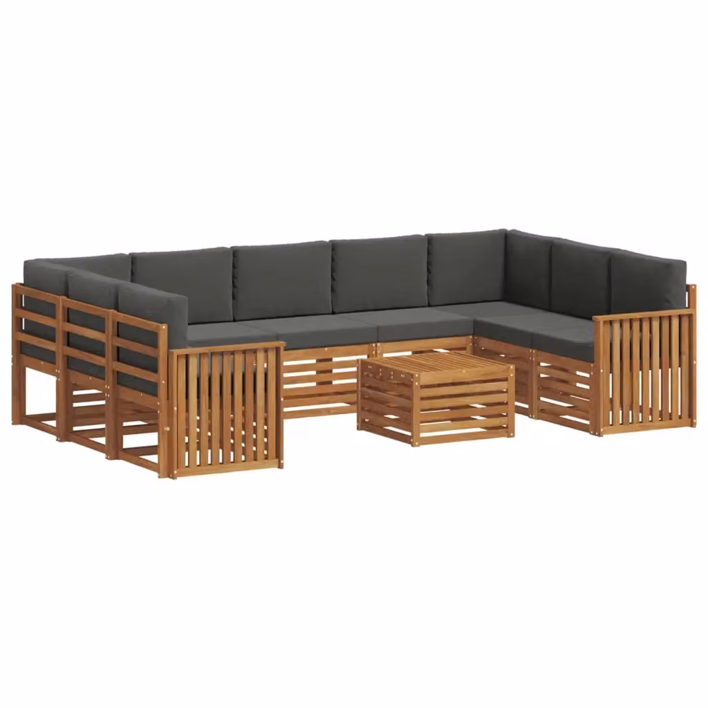 Set di divani da esterno vidaXL in legno di acacia con cuscini, colore antracite e beige – 2