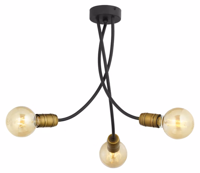 Lampada a sospensione LUCE PAT. nero-oro 3xE27x40W in metallo, dimensioni: 40x50x50 cm, IP20 Jupiter