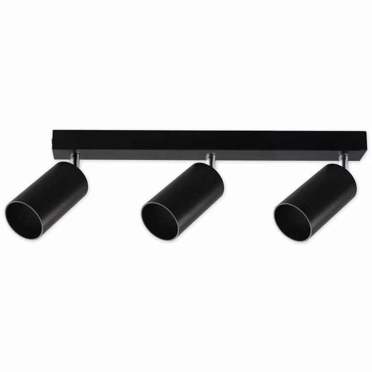 MasterLED Faretto da soffitto LED GU10 nero opaco orientabile a 3 luci Alluminio IP20