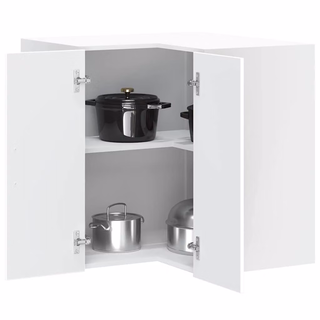 Pensile da cucina ad angolo moderno vidaXL in legno e MDF bianco opaco