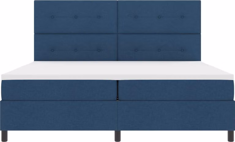 Maison Exclusive - Letto boxspring con strisce luminose a LED blu, 200 x 200 cm, rivestimento in tessuto