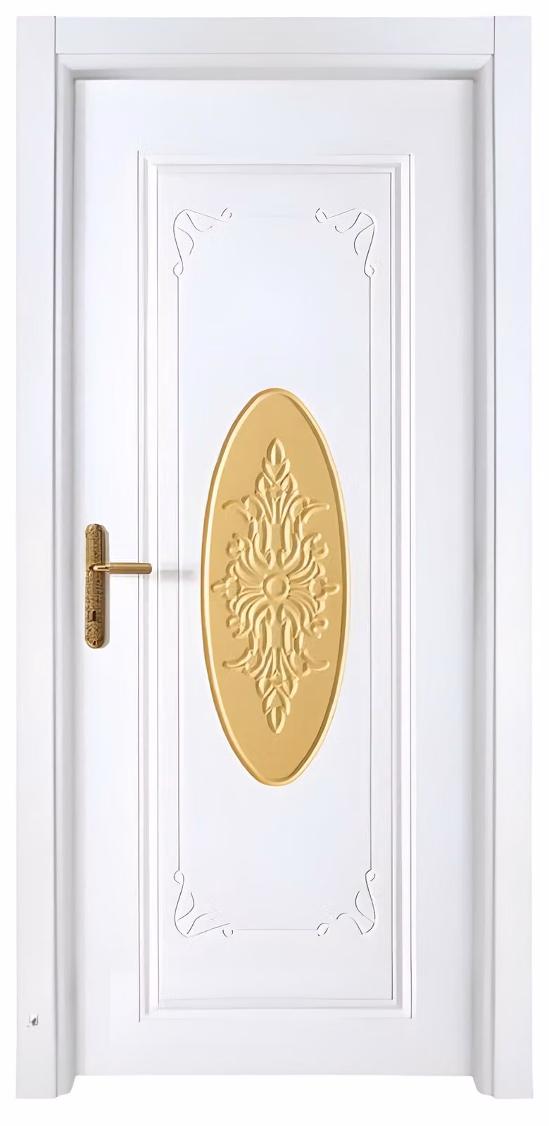 Weiß-Goldene Einzeltür Designer Haustüren Edle PVC-Wohnungstür