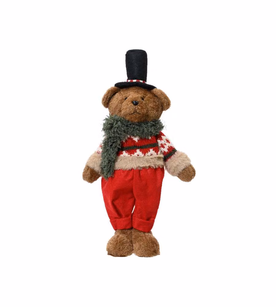 Orsetto Peluche - Decorazione Natalizia  - 18x10x37 cm