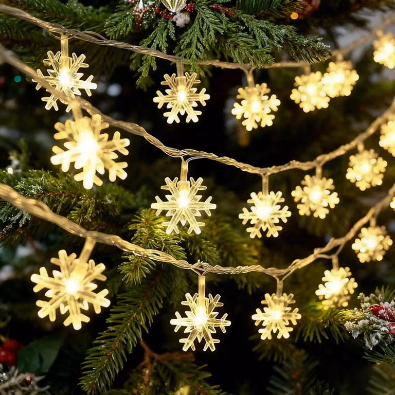 Catena luminosa a LED, 3 metri, 30 LED, luce bianca calda, alimentazione a batteria