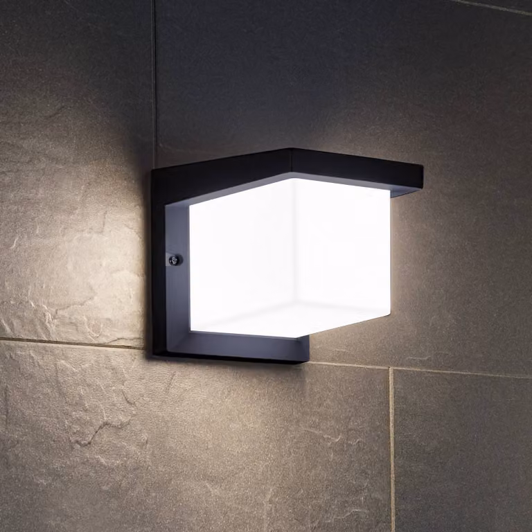 EGLO Applique da esterni a LED Desella, Nero, Alluminio, Moderno, Applique LED da esterni