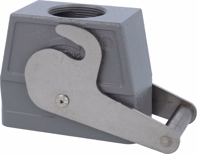 HARTING Han 16B Contenitore tubolare alto, 1xPG29 uscita cavo diritta, con 1 staffa centrale Vite PG29 Area di serraggio
