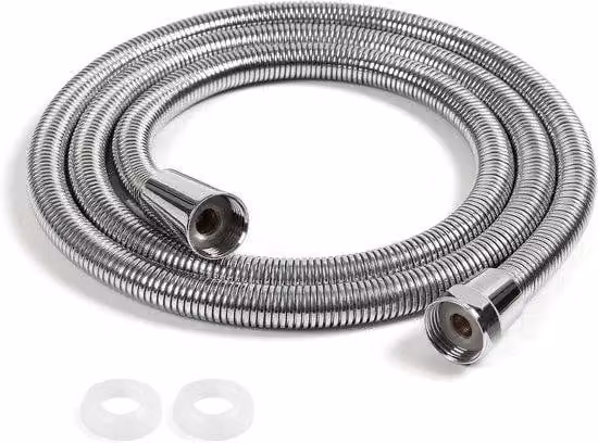 Tubo flessibile per doccia resistente ai rubinetti, 1,5 m - Indistorsibile - Acciaio inossidabile