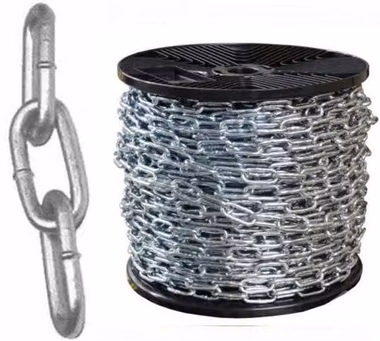 Catena Genovese Aref in acciaio zincato colore argento, Larghezza: 28 mm, Lunghezza: 9,0 m