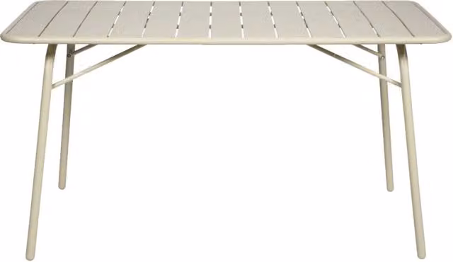 Tavolo da giardino pieghevole in metallo 6 posti, 140cm, beige