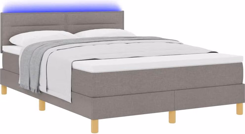 Letto a Sorgente LED con strisce LED Talpa 140 x 190 cm Tessuto