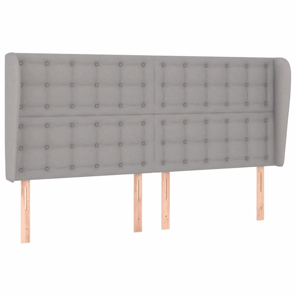 Testiera con Orecchie Design Mania in Tessuto Grigio Chiaro L: 203 cm, P: 23 cm, H: 118/128 cm – 2