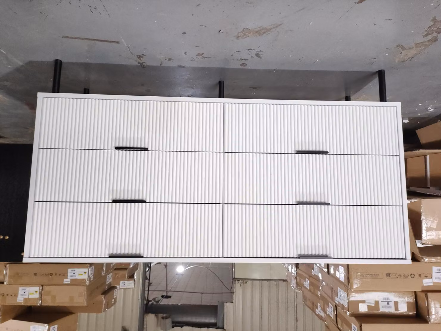 Comodino con cassetti, mobiletto laterale, versatile, capiente, colore bianco, realizzato in MDF/pannello truciolare di alta qualità