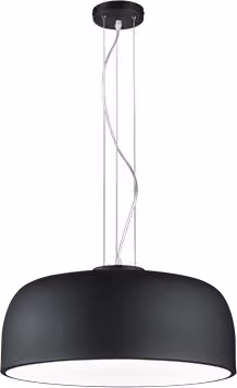 Lampada Sospensione Tonda Moderna 4 Luci Lampadario Nero Baron GD Trio