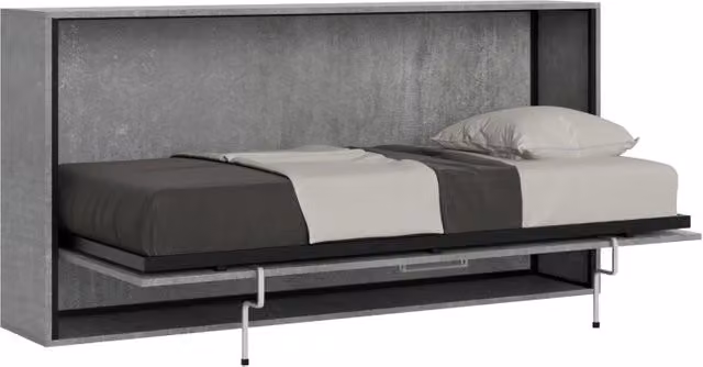 Letto Singolo a Scomparsa Orizzontale Kando GIORDANOSHOP Grigio 90x190 cm – 1