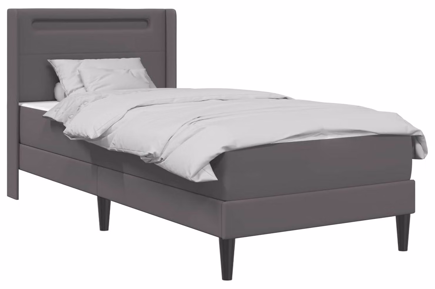 Struttura letto con materasso Grigio 100 x 200 cm Pelle finta