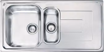 Lavello COMO 100X50 2 vasche destre+ gocciolatoio ACCIAIO INOX 010145.D1.01.2018