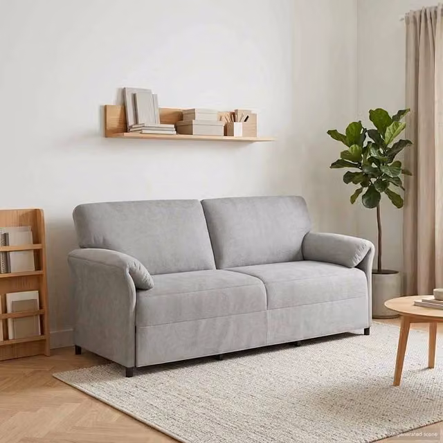 Divano 3-Persone Grigio Chiaro 198 x 83 x 95 cm Velluto 42033967