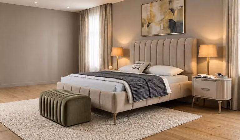 Letto completo con comodini, mobili set moderno per camera da letto, 3 pezzi