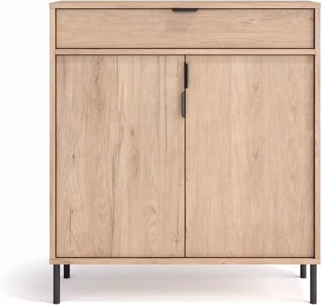 Scarpiera Herdasa effetto rovere chiaro gambe grafite 89x80x29