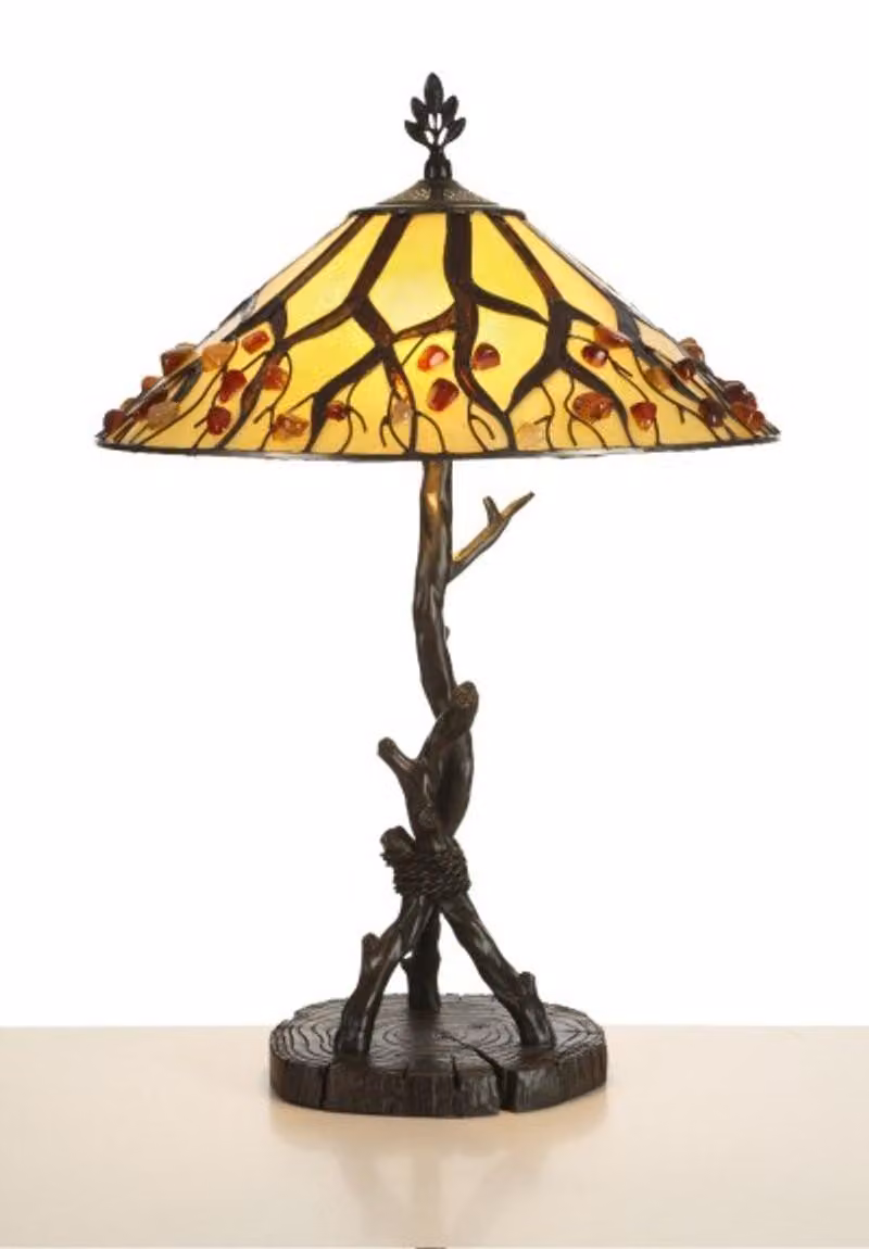 Lampada da tavolo "Casa Padrino Tiffany", design colorato, altezza 64 cm, diametro 40 cm