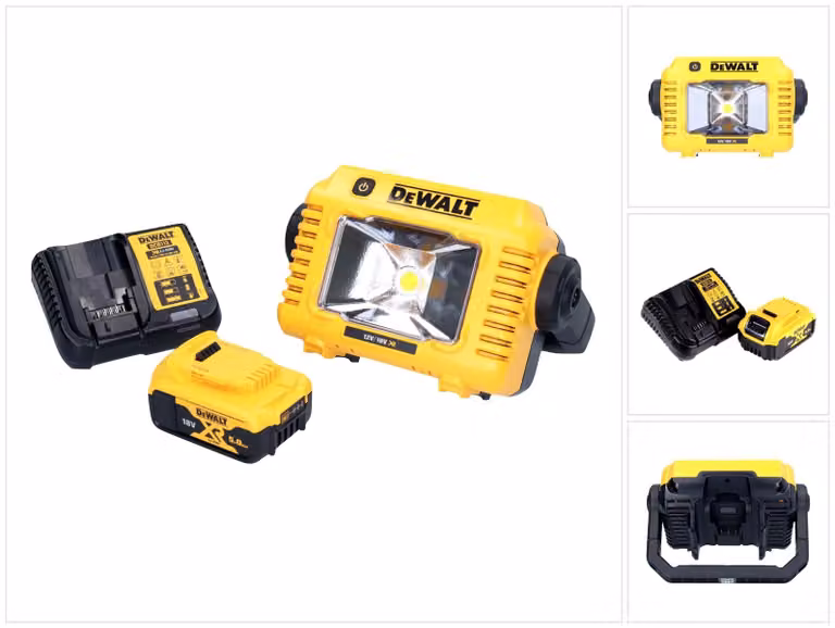 DeWalt DCL 077 P1 Lampada da lavoro a LED ricaricabile 12 V 18 V 2000 lm IP54 + 1x batteria ricaricabile 5,0 Ah + caricatore