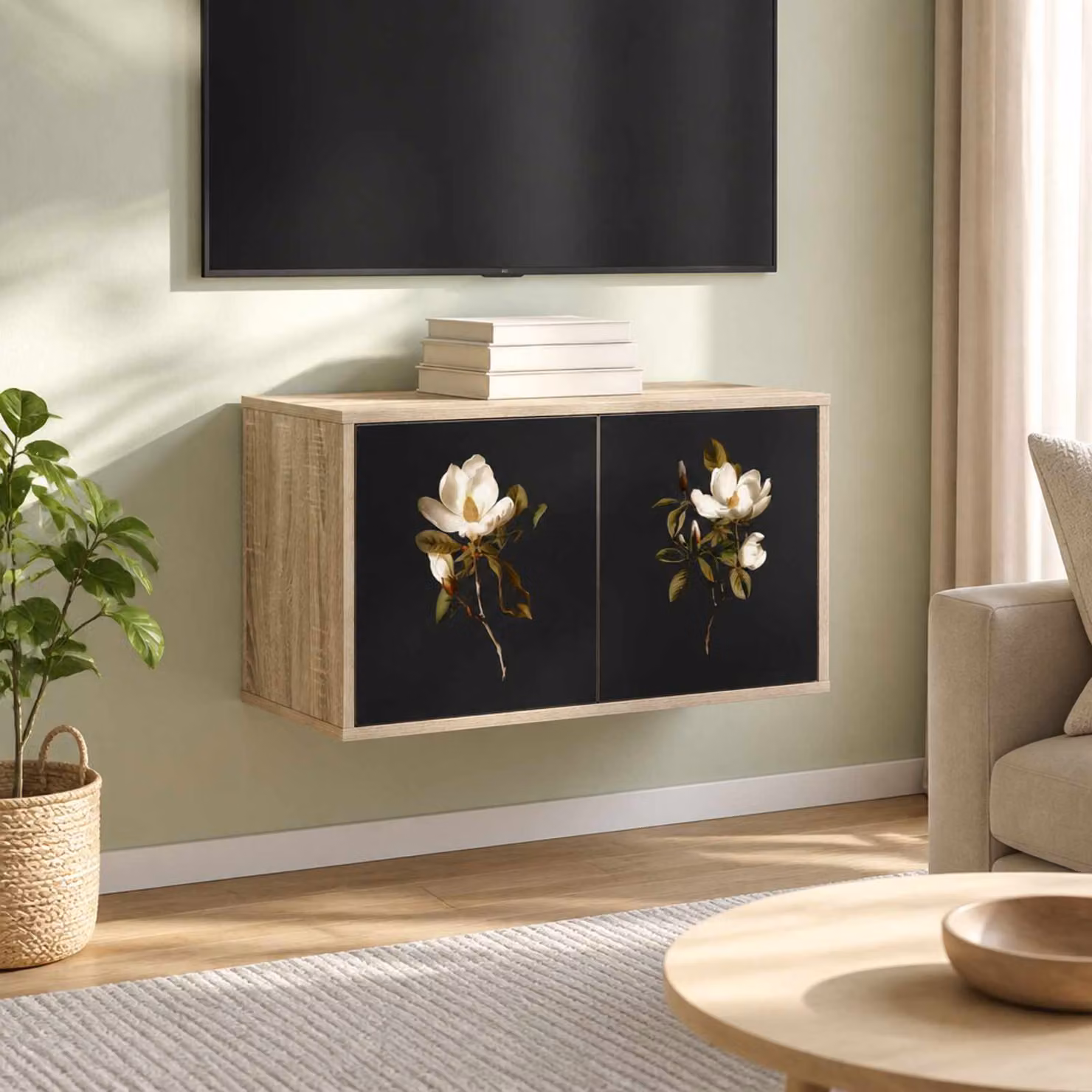 vidaXL Mobile TV da Parete BREMEN L: 69 cm, P: 33 cm, H: 40 cm Rovere Sonoma