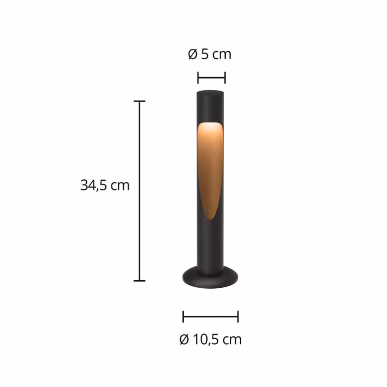 Louis Poulsen lampioncino Flindt, 930 nera 35 cm base 24 V Flindt, Nero, Alluminio, Design, Lampada LED da esterni