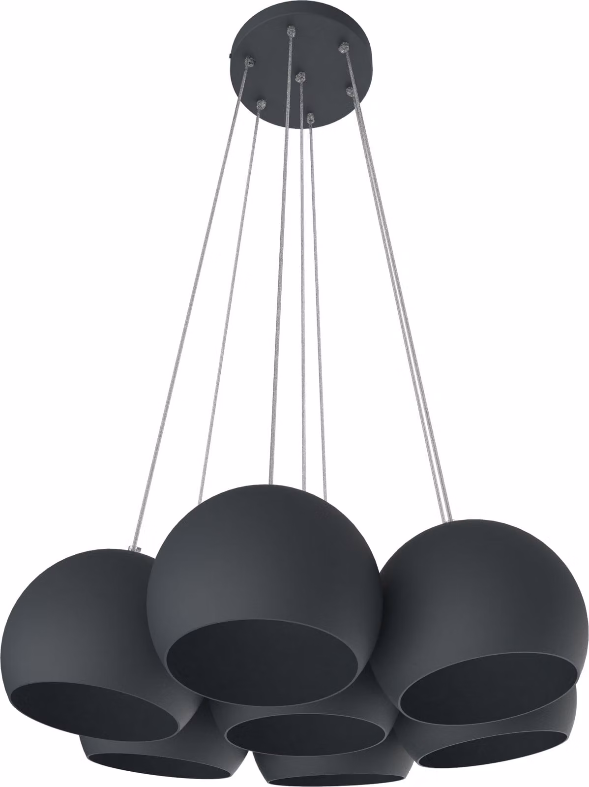 Lampada a sospensione JOE, 7XE27, max. 42 W, metallo, antracite, D25 cm