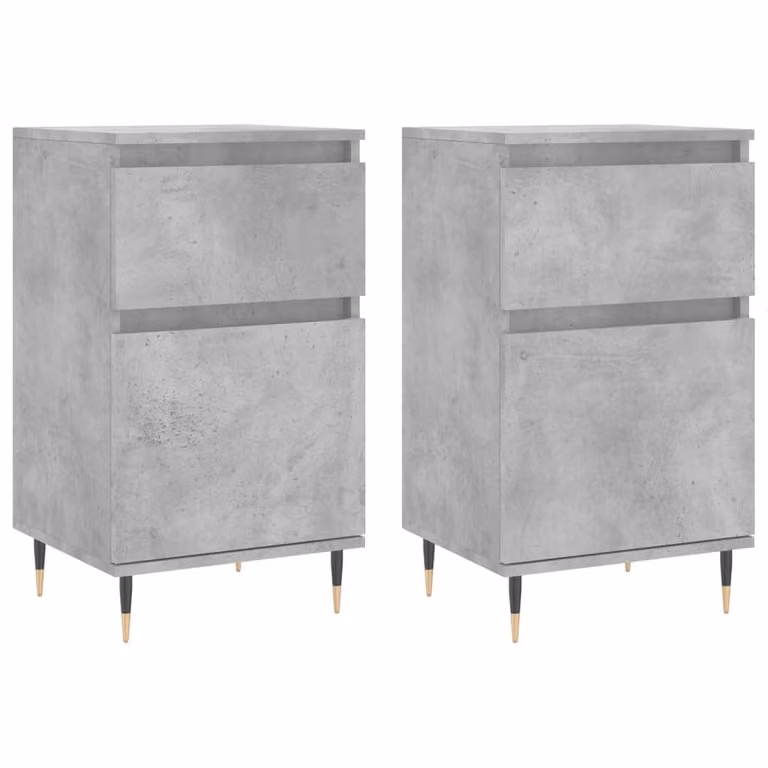 Credenze 2 pz Grigio Cemento 40x35x70 cm in Legno Multistrato