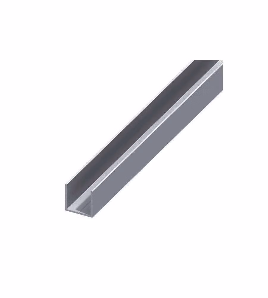 Alfer profilo quadrato a U alluminio naturale 19,5x1,5 mm 2,5 m
