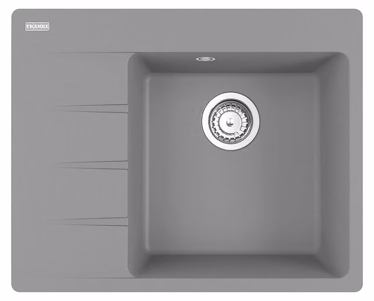Lavello FRANKE CNG 611-62 STEING GREY Vasca a destra con comando eccentrico / Dimensioni del foro 600 x 480 mm R15 / Lavello in granito